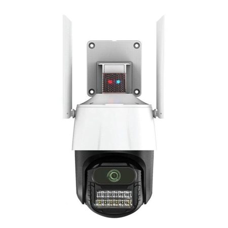 Titan 360' 5MP WiFi PTZ kültéri biztonsági kamera – iCSee, éjjellátás, mozgáskövetés, IP66 - fehér-fekete