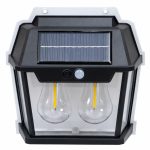   Dupla LED-es, napelemes, mozgásérzékelős kültéri világítás