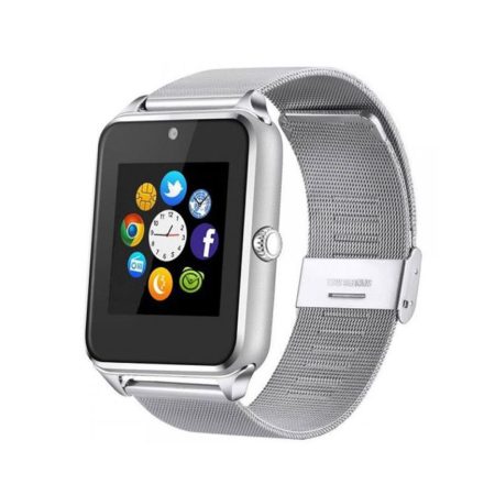 AlphaOne - strieborný kovový náramok Smart hodinky, vstavaný fotoaparát