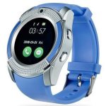  Bass V8 Smart Watch Blue - Funcție sport, slot pentru SIM, aparat de fotografiat, telefoane Android și iOS.