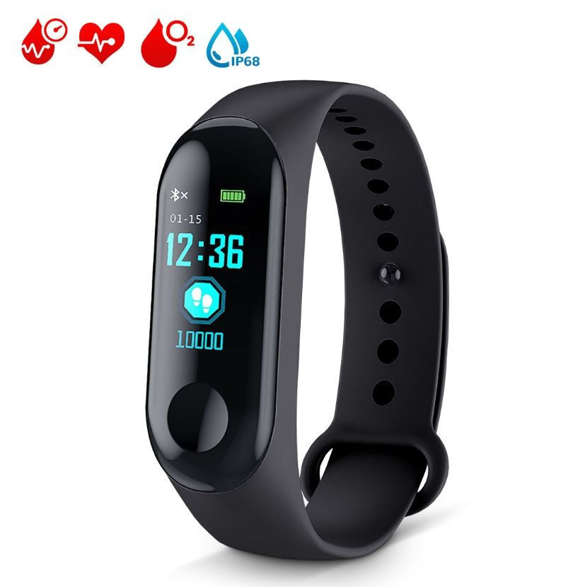 M3 plus HR waterproof smart bracelet P67 blood pressure heart rate  monitoring pedometer multi-function sports can smart watch - AliExpress