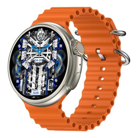 ChronoFlex Okosóra narancs – Kerek HD Kijelzővel és Fejlett Egészségfigyelő Funkciókkal