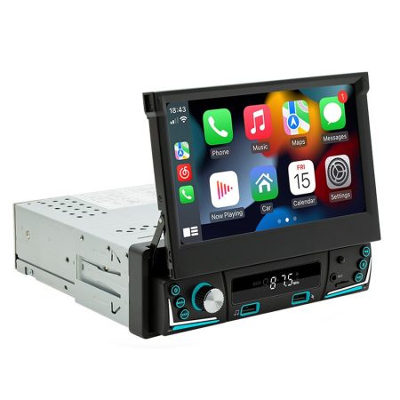 Android autós multimédia lejátszó kihúzható érintőképernyővel - GPS navigáció, WiFi, CarPlay, Rádió, 7 színű gombvilágítás