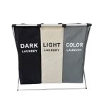 3 Rekeszes összecsukható szennyeskosár