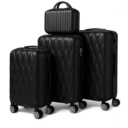 Prémium 4 részes fekete színű bőröndszett – könnyű, tartós és stílusos utazáshoz