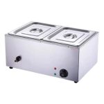   Elektromos ételmelegítő – 2 rekeszes, rozsdamentes acél