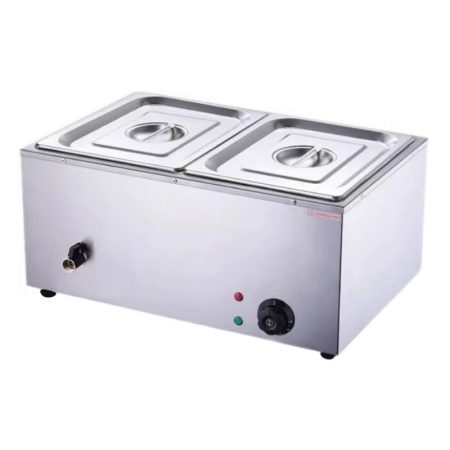 Elektromos ételmelegítő – 2 rekeszes, rozsdamentes acél