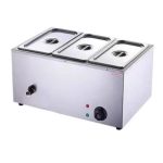   Elektromos ételmelegítő – 3 rekeszes, rozsdamentes acél