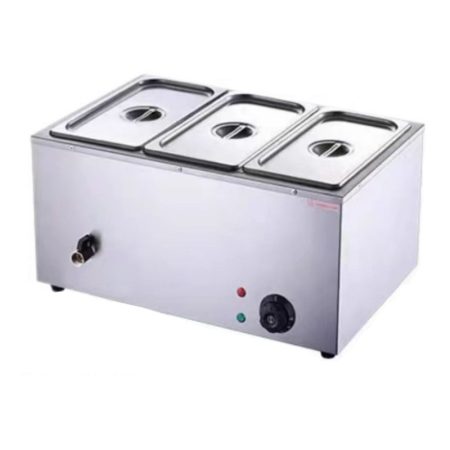 Elektromos ételmelegítő – 3 rekeszes, rozsdamentes acél