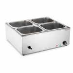  Elektromos ételmelegítő – 4 rekeszes, rozsdamentes acél