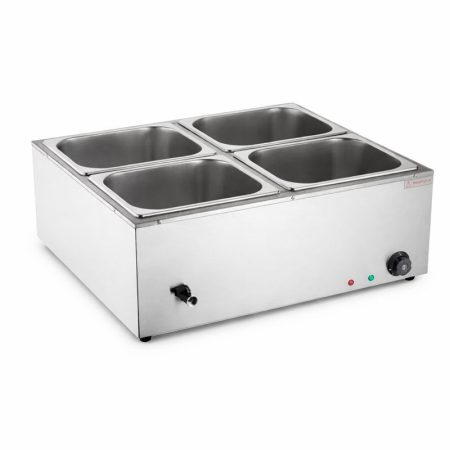 Elektromos ételmelegítő – 4 rekeszes, rozsdamentes acél