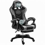   Likeregal 920 gamer szék lábtartóval, masszázs funkcióval, fekete