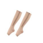 Zippered beige compression socks L / XL
