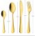 24 darabos, arany színű evőeszközkészlet