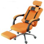    Scaun pivotant cu suport pentru picioare, culoare portocalie-Transport gratuit - Confort și confort, design ergonomic!