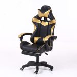   Racing pro x scaun gamer cu suport pentru picioare, negru auriu transport gratuit-Sunteți online? Gata cu durerile de spate .