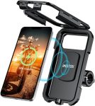   iMESTOU IP67 vízálló motorkerékpár telefontartó L-es méret – vezeték nélküli és USB-C töltéssel
