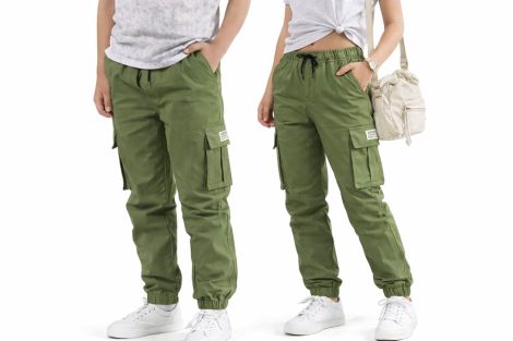 NATUST unisex cargo nadrág – pamut szabadidőnadrág gumis derékkal - (170–176 cm)