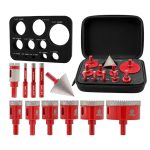   FOCSTOL Diamond Core Drill Bit Set – 11 részes gyémánt lyukfúró készlet porcelánhoz és csempéhez
