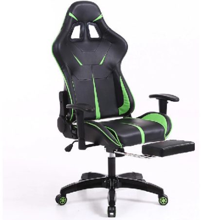 Sintact Gamer szék Zöld-Fekete Lábtartóval