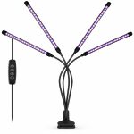   LED növénynevelő lámpa szobanövényekhez – 4 fejjel, időzítővel és állítható fényerővel