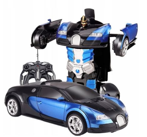 Távirányítós átalakuló Bugatti robotautó lánghatású párával Távirányítós átalakuló Bugatti robotautó lánghatású párával