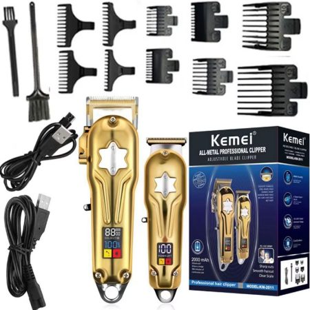 Kemei KM-2011 két darabos vezeték nélküli hajvágó szett Kemei KM-2011 két darabos vezeték nélküli hajvágó szett