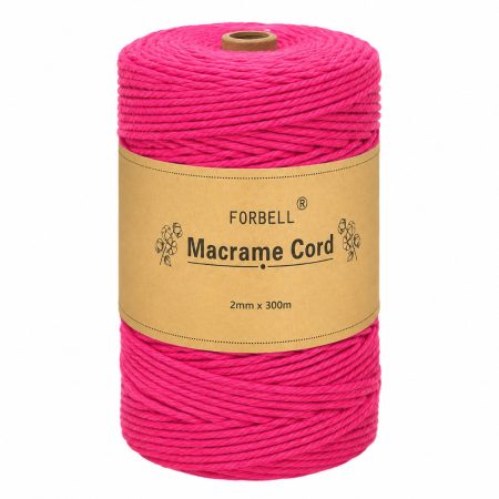 Forbell pink makraméfonal kreatív kézműves munkákhoz, 2 mm × 300 m