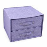   Összecsukható textil tároló 2 fiókkal, 30,5 × 30 × 22,5 cm, lila