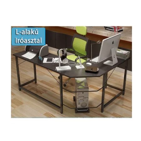 Számítógépes sarok asztal - fekete