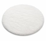 Fluffy fehér műszőrme szőnyeg, Ø 85 cm, kör alakú
