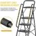 KINGRACK 5-step folding ladder, black, with fixed tool holder and side handrails - 360 kg maximum load capacity KINGRACK 5-step folding ladder, black, with fixed tool holder and side handrails - 360 kg maximum load capacity