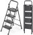 KINGRACK 4-step folding ladder, black, with safety latch KINGRACK 4-step folding ladder, black, with safety latch