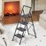 KINGRACK 4-Step Folding Step Ladder, Black KINGRACK 4-Step Folding Step Ladder, Black