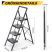 KINGRACK 4-Step Folding Step Ladder, Black KINGRACK 4-Step Folding Step Ladder, Black
