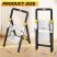 KINGRACK 2-step aluminum folding step ladder, black and silver