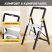 KINGRACK 2-step aluminum folding step ladder, black and silver