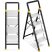 KINGRACK 4-step aluminum folding step ladder, black and silver KINGRACK 4-step aluminum folding step ladder, black and silver