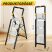 KINGRACK 4-step aluminum folding step ladder, black and silver KINGRACK 4-step aluminum folding step ladder, black and silver