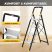 KINGRACK 4-step aluminum folding step ladder, black and silver KINGRACK 4-step aluminum folding step ladder, black and silver
