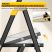 KINGRACK 5-step aluminum folding stepladder, black and silver