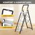 KINGRACK 5-step aluminum folding stepladder, black and silver