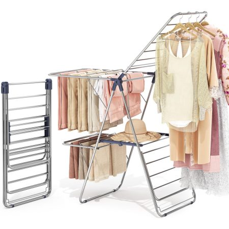 KINGRACK Foldable Wing-Style Clothes Dryer, Blue