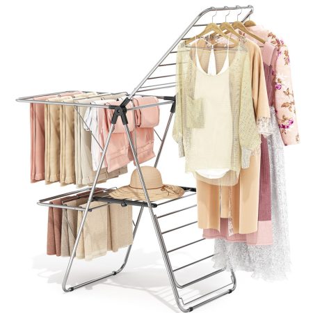 KINGRACK Foldable Wing-Style Clothes Dryer, Black