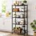 KINGRACK 5-Tier Metal Storage Shelf with Side Hooks, Black