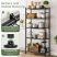 KINGRACK 5-Tier Metal Storage Shelf with Side Hooks, Black