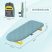 KINGRACK Tabletop, Foldable Mini Ironing Board with Iron Holder, Light Blue and Yellow