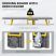 KINGRACK Tabletop, Foldable Mini Ironing Board with Iron Holder, Gray-Yellow