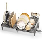 KINGRACK Pull-Out Stainless Steel Dish Rack, Gray