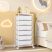 KINGRACK Rolling Storage Cart with 6 Drawers, White